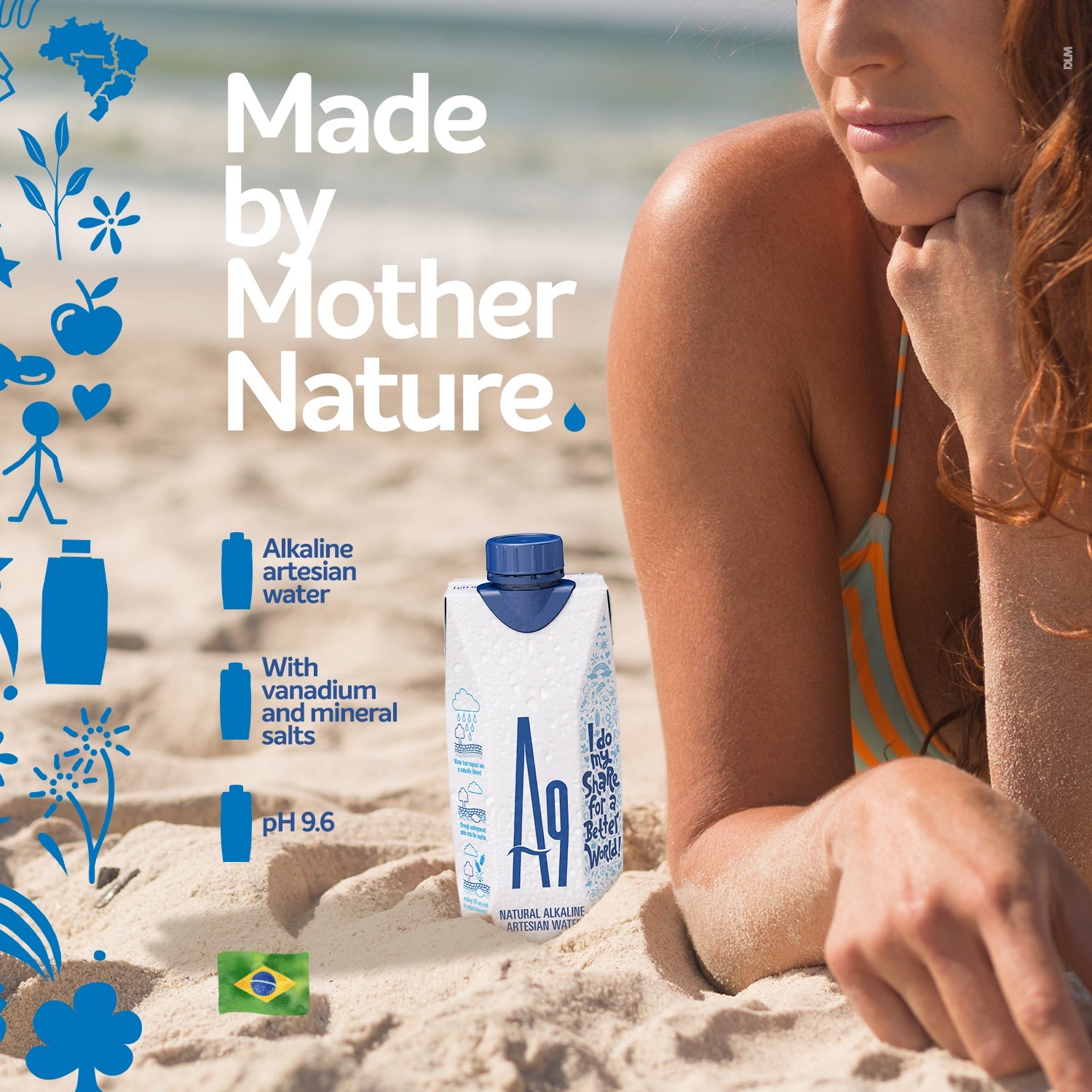 A9 Alkaline Artesian Mineral Natural Water - Untouched and Unchanged, Made by Mother Nature & Packed by A9, Elegance with pH 9.6 for Optimal Wellness, Eco-Friendly Packaging, No additives, No Plastic, 16.9 Fl Oz Bottles